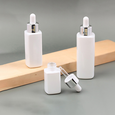 30ML Square Essence Glass Bottle Transparent Dropper Bottle Cosmetic Dropper Bottle, Customized Logo