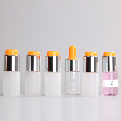 Matte cosmetic glass lotion face oil bottle foundation packaging 5ml 10ml empty frosted hair serum pump bottle with pump