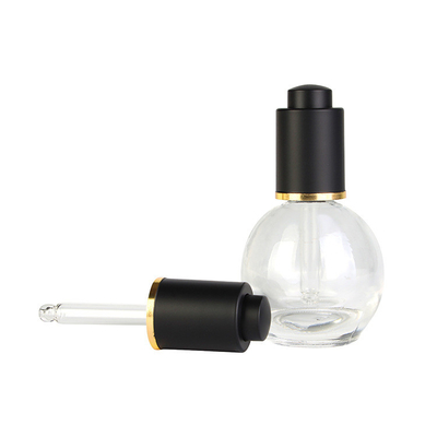 20ml30ml50ml70ml75ml 1 oz thick bottom clear round ball shape glass serum dropper bottle for essential oil