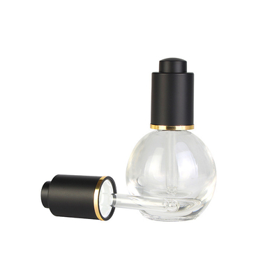 20ml30ml50ml70ml75ml 1 oz thick bottom clear round ball shape glass serum dropper bottle for essential oil