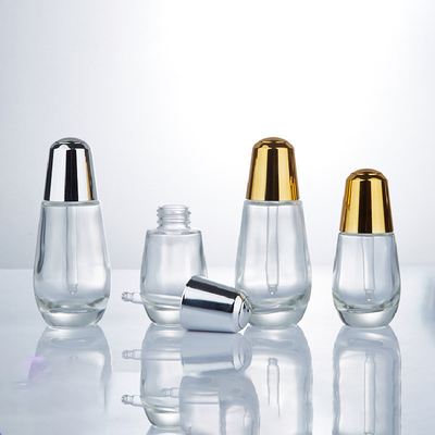 Custom thick bottom oval 30ml 50 ml press pump dropper empty cosmetic makeup foundation bottle 30ml 50ml