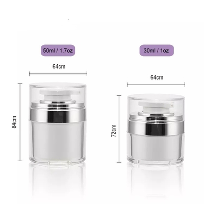 Airless Pump Jar 30ml 50ml 1oz bottle Airless for Cream Essence Plastic bottle With Pump Facial cosmetic bottle custom
