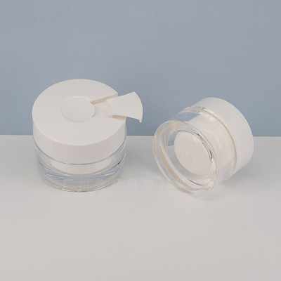 Luxury cosmetic container 1 oz 15ml 30 ml 50ml clear acrylic plastic double wall jar white acrylic jar custom logo