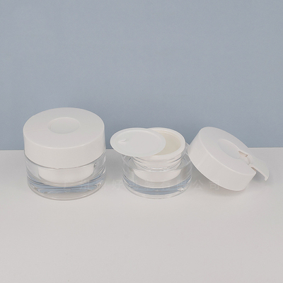 Luxury cosmetic container 1 oz 15ml 30 ml 50ml clear acrylic plastic double wall jar white acrylic jar custom logo