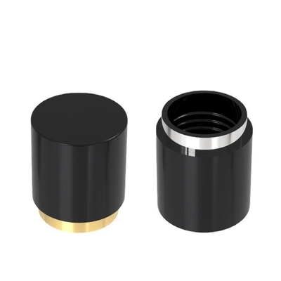 24mm ABS Cosmetic Bottle Double Cover Cap Black Gold/Sliver Plated Plastic Cosmetic Screw Top, Perfume cap