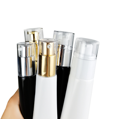 35ml/40ml/50ml Silver/gold aluminum tube with pressure pump head and silvered or gold screw cap
