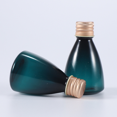Empty 30ml 100ml transparent amber plastic lotion shampoo PET bottle with silver aluminum plug cap