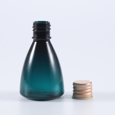 Empty 30ml 100ml transparent amber plastic lotion shampoo PET bottle with silver aluminum plug cap