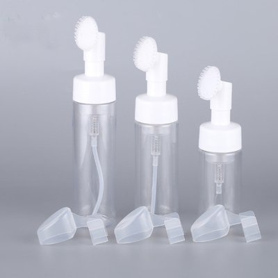 100ml 120ml 150ml 200ml white plastic shampoo cleanser sanitizer container mousse foam pump bottle with brush