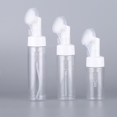 100ml 120ml 150ml 200ml white plastic shampoo cleanser sanitizer container mousse foam pump bottle with brush