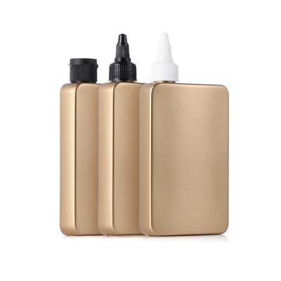 200ml 300ml Custom Color Gold Empty HDPE Flat Sunscreen Tanning Oil Lotion Cream Body Oil Shampoo Plastic Bottles
