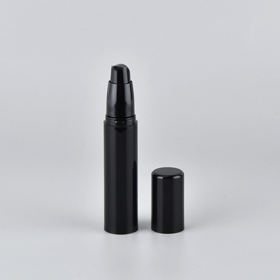 Stock 15ml 30ml 50ml Black high end press pump plastic emulsion bottle frosted vacuum bottle