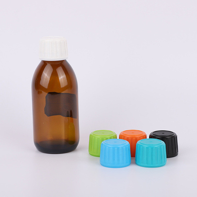 1oz-12oz Amber PET Plastic Syrup Container Liquid Oral Bottle With Child Resistant Caps
