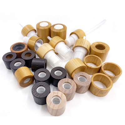 Customsize Eco Friendly Cosmetics Bamboo Lid 18/410 20/410 24/410 PlasticTube With Bamboo/Wood Cap For Natural Cosmetics