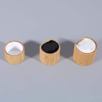 20/410 Wooden Bamboo Bottle Cap 24/410 Plastic Shampoo Disc Top Cap Nature Bamboo Flip Top Cap