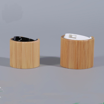 20/410 Wooden Bamboo Bottle Cap 24/410 Plastic Shampoo Disc Top Cap Nature Bamboo Flip Top Cap
