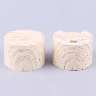 Bamboo Wood Grain Water Transfer Printing Disc Top Cap Lotion Bottle Conditioner Cosmetics Bottle Cap