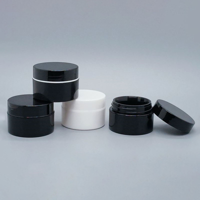 Plastic Matte Black Cream Jar With Lid ( 10ML-100ML)