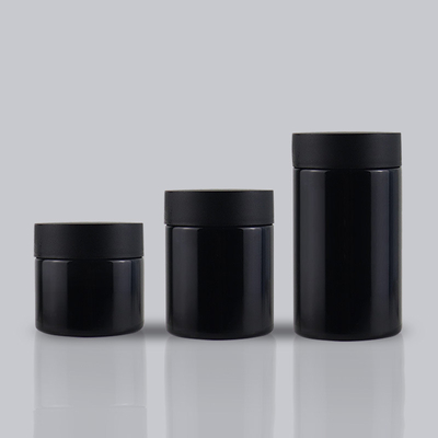 Black Premium Marijuana Jars With CRC Child Resistant Cap Lid 45ml 60ml 75ml 100ml 120ml 150ml 220ml