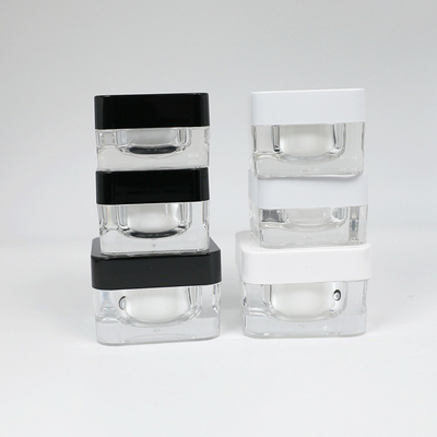 Square 2-Layer Plastic Jar, High-Quality Acrylic Plastic Jar With 15g 30g 50g
