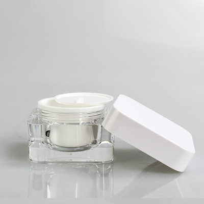 Square 2-Layer Plastic Jar, High-Quality Acrylic Plastic Jar With 15g 30g 50g