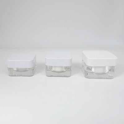 Square 2-Layer Plastic Jar, High-Quality Acrylic Plastic Jar With 15g 30g 50g