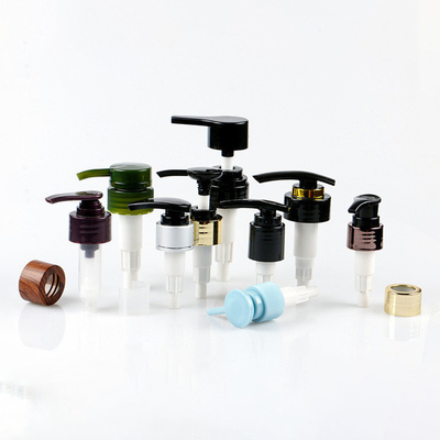 4 1/8" tube - 24/410 Lotion Pumps, White/Black Lotion Pumps w/ Brushed Aluminum Collars