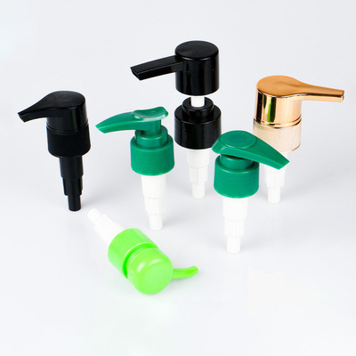 4 1/8" tube - 24/410 Lotion Pumps, White/Black Lotion Pumps w/ Brushed Aluminum Collars