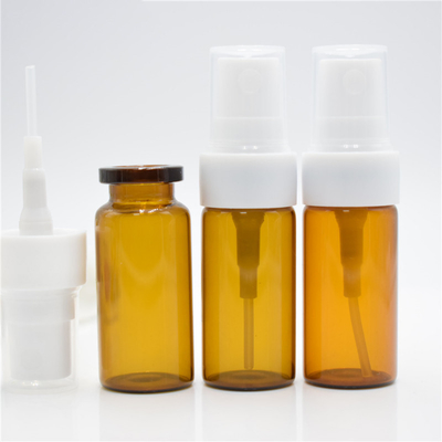 Amber Glass With 20mm Snap Top Pump For Reagent Sample Bottle, Lyophilized Powder Bottle, Perfume Bottle