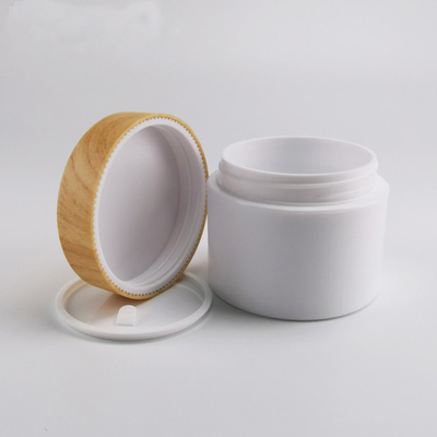 Wholesale 30g 50g 150g 250g Refill PP Cream Jar with Bamboo Wooden Lid Empty Cosmetic Skincare