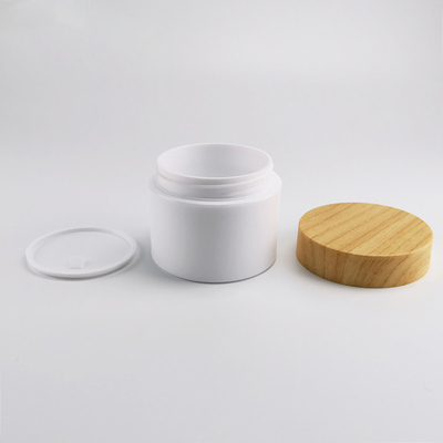 Wholesale 30g 50g 150g 250g Refill PP Cream Jar with Bamboo Wooden Lid Empty Cosmetic Skincare