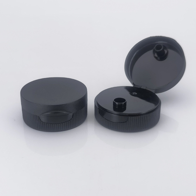 38/400 Black Ribbed Snap-Top Dispensing Cap with 0.25" Orifice