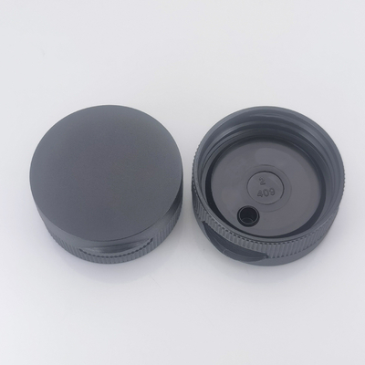 38/400 Black Ribbed Snap-Top Dispensing Cap with 0.25" Orifice