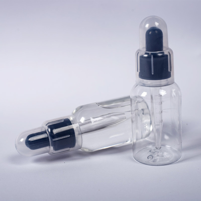 Dropper Bottle 25ml 50ml, Amber Color With Wide Black Safety Cap And Clear Or Gloss Black Rubber Nipple - Graduation