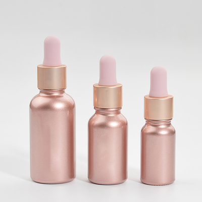 1pc Rose Gold Glass Essential Oil Dropper Bottles 10ML 15ML 30ML 50ML 100ML Empty Cosmetic Packaging Perfume Bottles