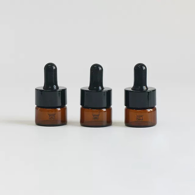 Amber Mini Glass Dropper Bottle With Glass Pipette For Essential Oil Aromatherapy Transparent Liquid Vials 0.03oz/0.07oz