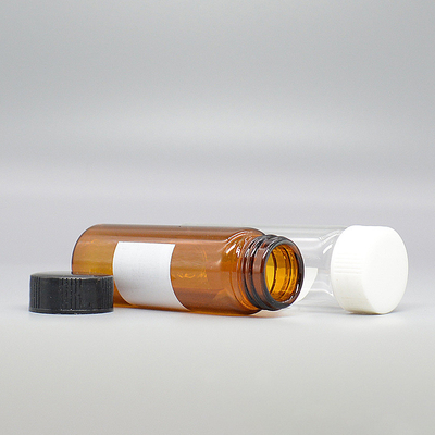 Glass Vials 10ml 15ml 20ml 30ml, Clear with Marking Label Patch, Borosilicate Glass, 20-400 Caps, Rubber Liner