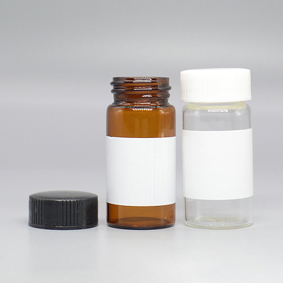 Glass Vials 10ml 15ml 20ml 30ml, Clear with Marking Label Patch, Borosilicate Glass, 20-400 Caps, Rubber Liner