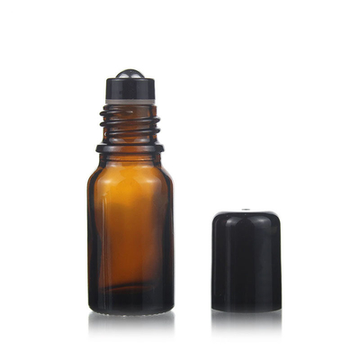 Brown Glass Roll-on Bottles Empty Refillable Glass Roller Bottles with Stainless Steel Roller Balls