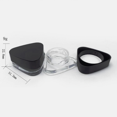 SAMPLE 5mL/10ml/15ml/30ml/50ml Triangle Premium Glass Concentrate Jar Child Safe - Opaque or Clear