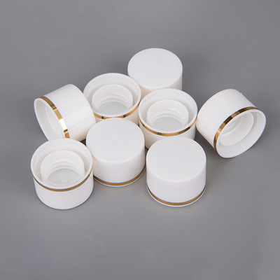 12-410, 20-410, 24-410 double-layer cap PP plastic screw cap cosmetic plastic bottle cap with gold/silver hot stamping
