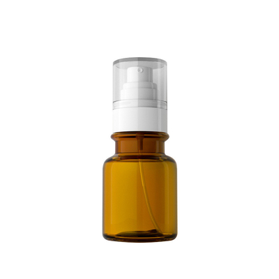 8 oz (40-240ml) Amber Frosted Glass Bottle With Pump Head For Beauty Skin Care