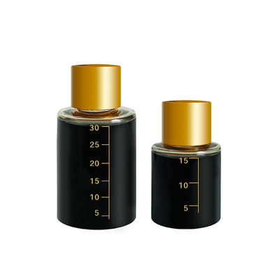 1fl oz Graduated Glass Volumetric Bottles with Gold screw cap