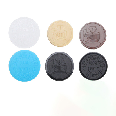 Child Resistant Caps, White Pulp/PE Lined Child Resistant Caps w/ Snap Lock