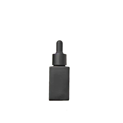 10ml 15ml 30ml, Square Matt Black Bottle With Black pipette Frosted Essential Oil Bottle