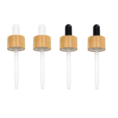 1 oz Bamboo Wood Matte White/Black Glass Pipette (20-410)