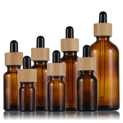 Brown essential oil bottle Bamboo lid dropper bottle Original liquid bottle Essence bottle