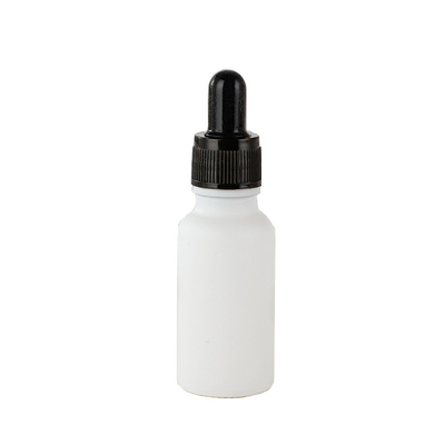 4 Oz Matt White Glass Bottle w/ Black Regular Glass Dropper