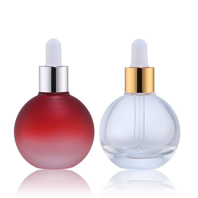 20ml 30ml Ball-Shape Dropper Glass Pipette Bottle for Essence Aromatherapy Liquid,Red Bottle
