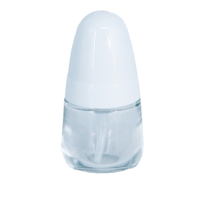 30ml white airless bottle white pump clear over-cap